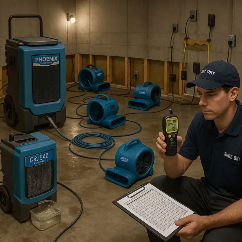 Structural Drying and Dehumidification process in Salinas, CA